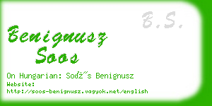 benignusz soos business card